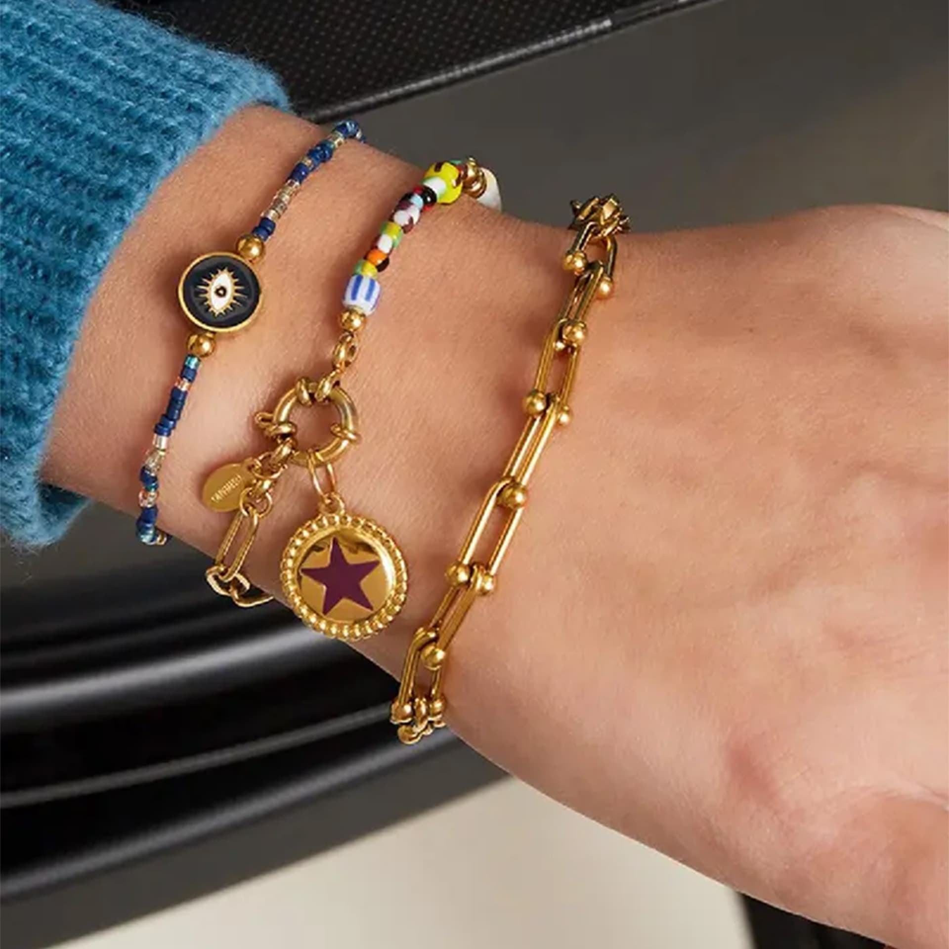 Golden Bead Mix armband Image 2